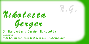 nikoletta gerger business card